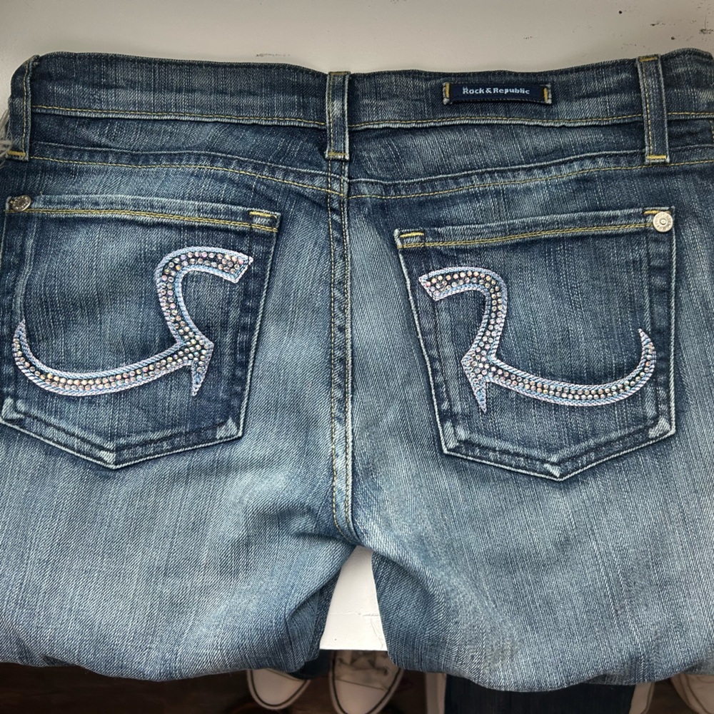 Bedazzled pocket rock and republic flares